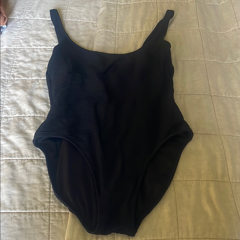 J. Crew Black Crinkle One-piece